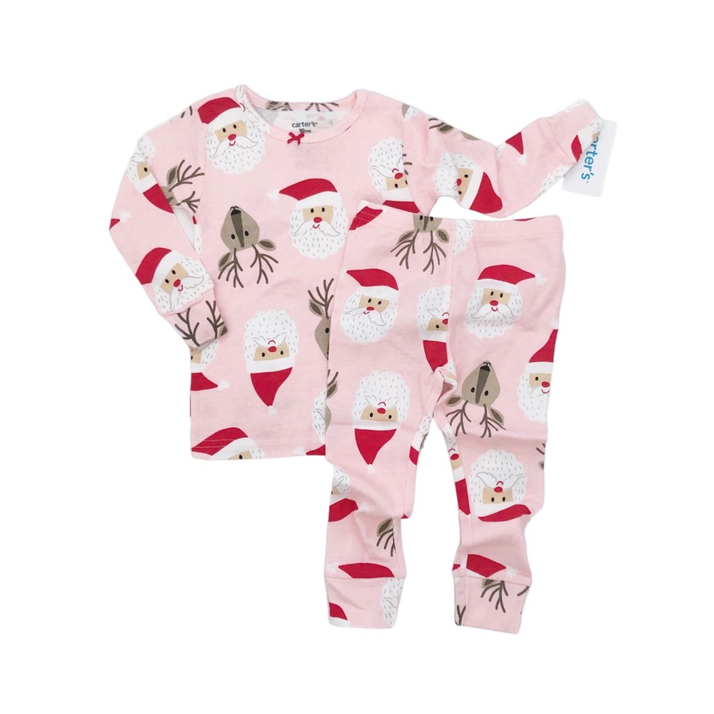 Carters baby girl Christmas Santa pjs